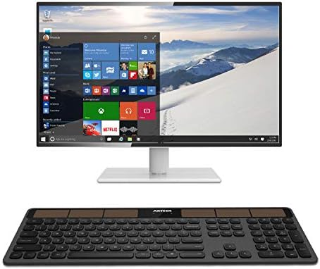 Revolutionize Your Workspace with the Arteck Solar Wireless Keyboard – Full-Sized Comfort, Eco-Friendly Solar Recharge, and Seamless Compatibility for All Your Devices Including Windows 10 & Smart TVs – Enjoy Effortless Typing with Ergonomic Design and Quiet Keys for a Clutter-Free Experience