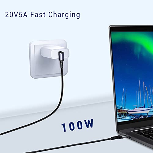 Right Angle Short USB 4 Cable Duo [1.5 FT] – 240 W Fast Charging & 40 Gbps Data Transfer with 8 K Video Support for i Phone 16, Mac Book & Galaxy S23 – Ideal for Compact Spaces and Enhanced Connectivity