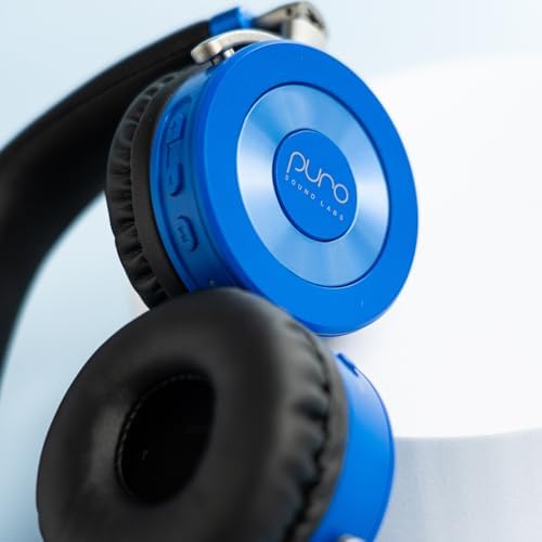 Safe & Stylish Bluetooth Headphones for Kids – Puro Sound Labs Junior Jam Plus with Volume Limiting Technology, 22-Hour Battery Life, and Comfortable On-Ear Fit, Perfect for Tablets and Smartphones in Trendy Blue Finish