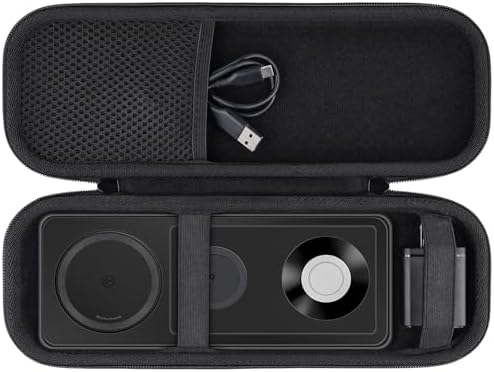 Premium Khanka Hard Travel Case for Anker Foldable 3-in-1 Wireless Charging Station – Shockproof Protection for Qi2 Certified 15 W Ultra-Fast Charger – Lightweight & Compact Design for Ultimate Portability – Ideal Storage Solution for On-the-Go Charging Needs – Stylish Black Case for Enhanced Compatibility and Durability