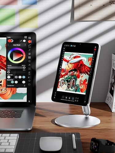 Transform Your i Pad Mini 6 (2021) Experience with LULULOOK Magnetic Stand – Ergonomic Aluminum Holder for Optimal Viewing & Drawing, Adjustable Height & Angle, Lightweight Design for Easy Portability and Versatile Portrait/Landscape Use
