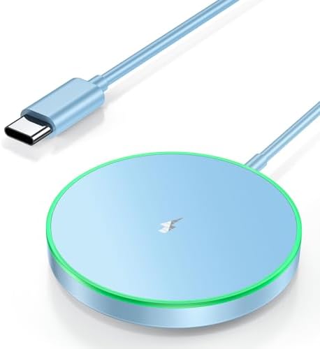 Magnetic Wireless Charging Pad – 15 W Fast Charger for i Phone 16/15/14/13/12 Series & Air Pods – Dual Port LED Indicator, Compact Design for Enhanced Convenience and Safety – 2 Pack White, Ideal for Home and Travel Use