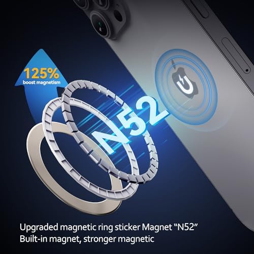 Mag Safe Magnetic Ring Stickers – Dual Pack for Superior Wireless Charging and Secure Mounting – Sleek Blue Titanium Design – Universal Compatibility for All Mag Safe Devices – Effortless Grip and Enhanced Mobile Efficiency – Elevate Your Smartphone Experience Now!