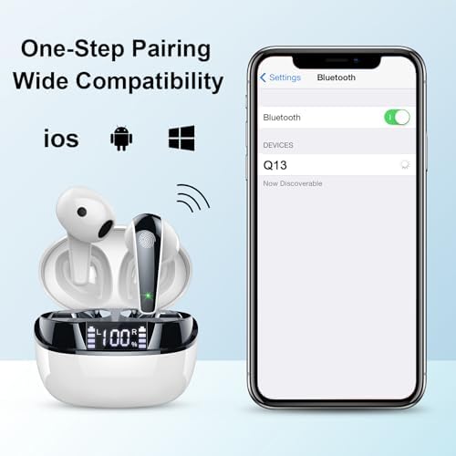 Premium Wireless Earbuds with Bluetooth 5.3 Technology – Immerse Yourself in Hi-Fi Sound and Enjoy 47 Hours of Uninterrupted Playtime with IPX7 Waterproof Protection – Ideal for Music Lovers and Professionals Seeking Superior Clarity, Enhanced Noise-Cancellation, and Real-Time Battery Monitoring with Dual LED Indicators