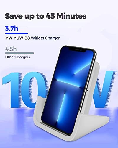 YUWISS Elegant Rose Gold Wireless Charging Stand – Fast 10 W/7.5 W/5 W Cordless Charger for i Phone 14/13/12/11 Pro Max & Samsung Galaxy S22/S21/S9/S8 – Stylish Design with Advanced Safety Features for Effortless Charging Experience