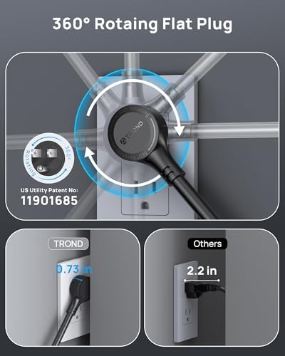 Maximize Your Power Potential with the TROND Heavy-Duty Surge Protector Power Strip: 13 Wide-Spaced Outlets, 32 W Quick Charge USB-C, 4000 Joules Protection, 5 ft Flat Plug Extension Cord, Wall Mountable Design for Seamless Integration in Home and Office Spaces – ETL Listed for Ultimate Safety and Reliability