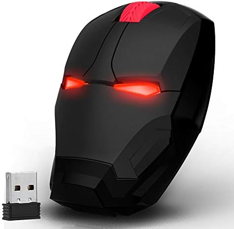 Transform Your Workspace with the Mikayoo Ergonomic Wireless Mouse – Stylish Iron Man Design for Ultimate Comfort and Performance, 2.4 GHz Connectivity with USB Nano Receiver, 50 ft Wireless Range for Laptops, PCs, and Mac Books – Perfect for Gaming and Productivity