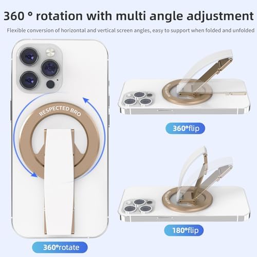 Revolutionary Dual-Function Magnetic Phone Grip & Kickstand – Ultimate 2-in-1 Holder with Adjustable Silicone Finger Strap for i Phones, Androids & More (Vibrant Orange) – Exceptional Stability, Ergonomic Comfort & Versatile Viewing Angles