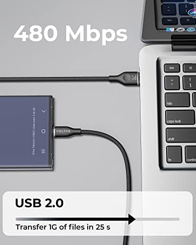 VOLTME Premium Nylon USB C Cable 2-Pack – 6 ft Fast Charging & Data Transfer Cable for Galaxy S10+/S10, Note 10/9, LG V30/V35, Moto Z2/Z3 – Universal Compatibility & Enhanced Durability for Efficient Charging Solutions