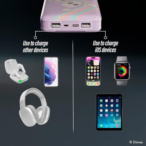 Disney Frozen 10,000 m Ah Portable Power Bank – Universally Compatible USB Charger for Elsa, Anna & Olaf Fans – Fast Charging, Lightweight Design & Ideal Gift for Girls and Women – Stay Powered On-the-Go with Enchanted Style