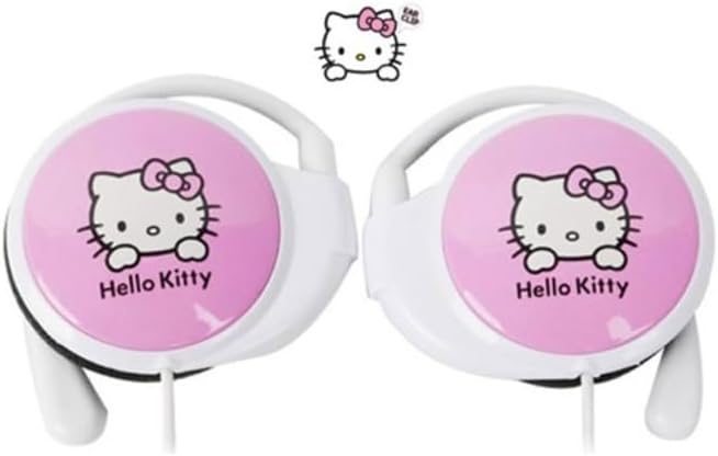 Hello Kitty KHP-317 Earphones – Stylish Black Ear Clips for Ultimate Comfort, Exceptional Sound, and Universal Device Compatibility for All-Day Listening Bliss