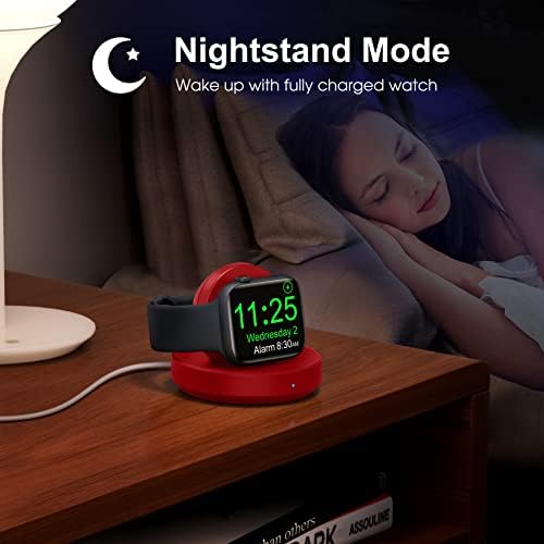 Sleek Sky Blue Portable Magnetic Charging Dock for Apple Watch – Fast Wireless Charger with Nightstand Mode, Compatible with Series 10, 9, 8, 7, SE, 6, 5, 4, 3, 2, Ultra 2 – Travel-Friendly Design with Premium Charging Cable for Effortless Power and Style