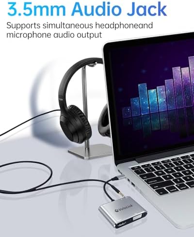 Revolutionize Your Workspace with VELOLINK 5-in-1 USB-C Hub: High-Speed Multi-Port Adapter with HDMI, VGA, USB 3.0, 3.5 mm Audio & 100 W Power Delivery for Effortless Connectivity and Enhanced Productivity