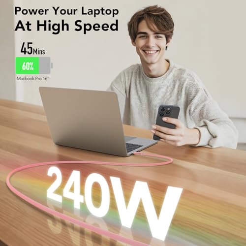 Revolutionize Your Charging Routine with the 240 W USB-C to USB-C Cable – Unmatched 480 Mbps Data Transfer, Universal Compatibility for i Phone 16/15 Pro Max, Galaxy S25/S24, & More – 6 FT of Enhanced Flexibility for Fast Charging & Reliable Performance