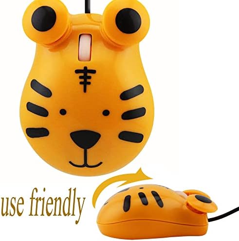 Whimsical Tiger-Shaped USB Wired Optical Mouse – 1600 DPI for Kids & Animal Lovers – Perfect Gift for School & Home – Ergonomic Design with 3 Buttons & 3.2 Feet Cord – Enhances Productivity & Fun