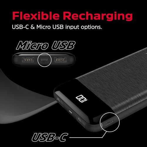 Energizer 20000 m Ah Power Bank: Ultra-Portable Fast Charging Battery Pack with LCD Display for i Phone 16/15/14/13/12 and Android Devices – Dual USB Output for Simultaneous Charging, Lightweight Design for Travel and Daily Use