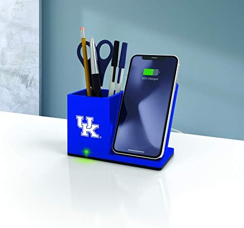 NCAA Unisex Fast Wireless Charging Stand & Desk Organizer – Stylish Multi-Device Charger for Sports Enthusiasts, Efficient Workspace Solution with Built-in Accessory Compartments