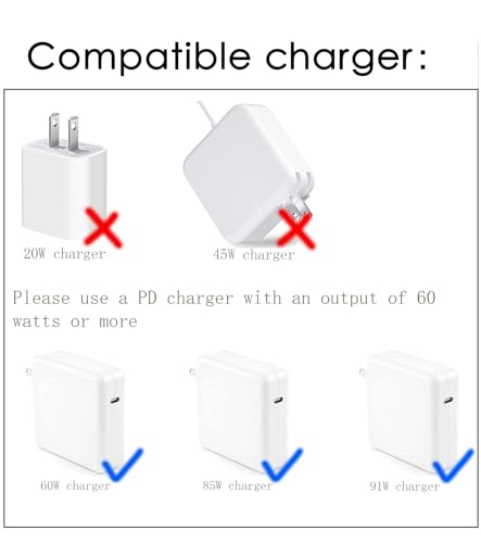 AJJ Magnetic USB C Charging Cable for Mac Book Air & Pro (2006-2012) – 60 W Fast Charge, L-Tip Connector for Seamless Connectivity, Durable Tangle-Free Design for Professionals on the Go