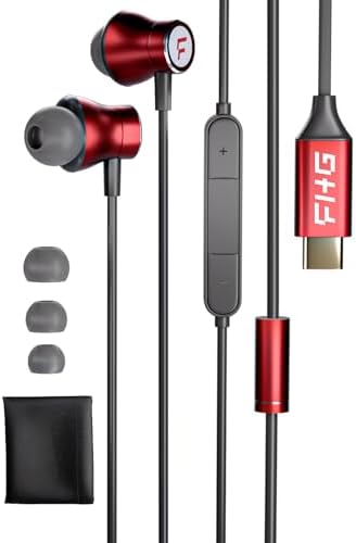 Experience the Ultimate Soundscape with FHG USB C High-Fidelity Earbuds – Precision Noise-Isolating Headphones for Samsung Galaxy S24/S23/S22/S21 & i Phone 15/16 Pro Max – Unmatched Audio Clarity, In-Line Microphone for Seamless Communication, and Dynamic Bass Response – Perfect Choice for Gamers and Music Aficionados Seeking All-Round Device Compatibility.