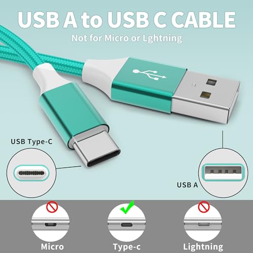High-Performance 6-Pack USB to USB-C Fast Charging Cables – Versatile Nylon Braided Design with Length Options for Home & Travel – Compatible with i Phone 16/15, Samsung Galaxy, Google Pixel & More – Tangle-Free, Durable, and Efficient Data Transfer Solution