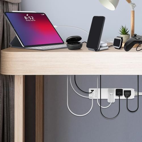 LIDER Ultra-Thin Flat-Face Outlet Extender with 3 Receptacles – Space-Saving Power Strip with 3 ft Cord, ETL-Listed for Safety, Sleek White Design for Modern Interiors – Perfect Solution for Enhanced Device Charging and Versatile Placement
