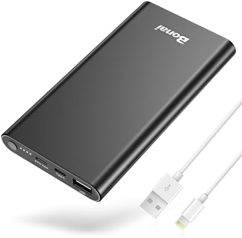 BONAI 12,000 m Ah Portable Power Bank – Ultra-Fast Charging with Dual USB-C Ports for i Phone 15/14/13/12, Galaxy Android, and i Pad – Sleek, Lightweight Design for On-the-Go Convenience and Enhanced Device Compatibility