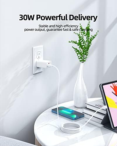PD 30 W Dual Port Fast Charger for Google Pixel Devices – Rapid Charging Block Compatible with Pixel 8, 8 Pro, 7 Series, Pixel Fold & More – Lightweight Power Adapter with Safety Features for Efficient Device Power-Up
