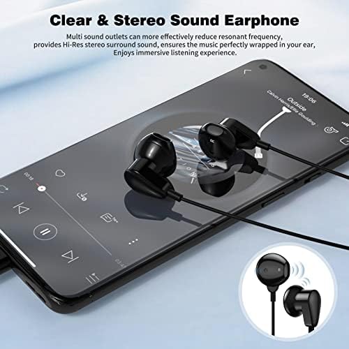 USB C Earbuds for i Phone 16 Pro Max & Android Devices – Premium Hi-Fi Stereo Noise-Canceling Headphones with Built-in Mic for Samsung Galaxy & Google Pixel – Ultimate Comfort & Connectivity for Audiophiles & Casual Listeners