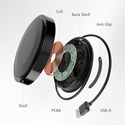 Ultimate Fast Wireless Charger with Built-in Cable for i Phone 14/14 Pro/14 Pro Max/13/13 Pro Max – Rapid Qi-Certified Charging Solution for All Smartphones, Clutter-Free Design, and Intelligent Safety Features