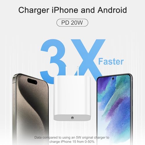 i Phone 16 Fast Charging Pack: 3 USB-C Blocks & 3 Durable 6 FT Cables for Ultimate Compatibility with i Phone 15, i Pad Pro, and Air Pods – Compact, Portable, and Reliable Power Solution for On-the-Go Users