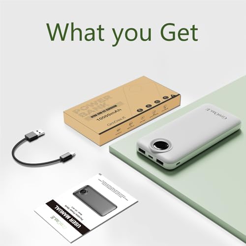 Compact 10,000 m Ah Power Bank – Fast Charging Portable Charger with Dual USB-C Compatibility for i Phone 16, Samsung, and Android Devices – Sleek Black Design for Ultimate Travel Convenience and Enhanced Device Performance