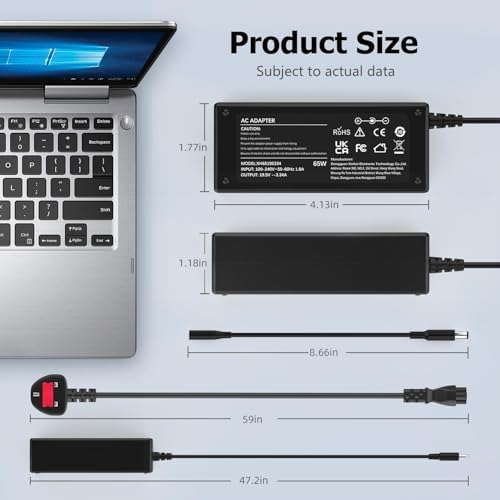 High-Power 130 W USB-C Charger for Dell Laptops – Fast Charge Your XPS 15, 17, Precision & Latitude Models with Ultimate Compatibility and Safety Assurance, Includes Power Supply Cord for Efficient Recharging