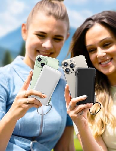 Ultra-Slim 10,000 m Ah TG90° Portable Power Bank with Built-in Lightning and USB-C Cables – Fast Charging, Lightweight Battery Backup for i Phone and Android Devices – Essential On-the-Go Charger for Busy Lifestyles