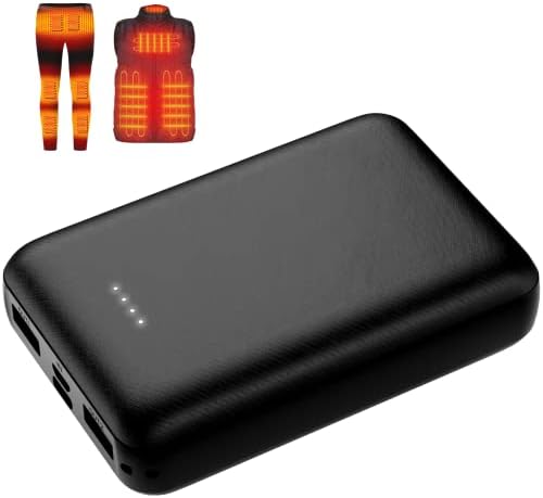 Ultimate 10,000 m Ah Rechargeable Battery Pack for Heated Vests and Jackets – High-Speed 5 V 2 A Portable Power Bank for Uninterrupted Warmth in Cold Weather – Ideal for Men and Women’s Heated Clothing Accessories – Lightweight, Durable, and Optimized for Maximum Compatibility