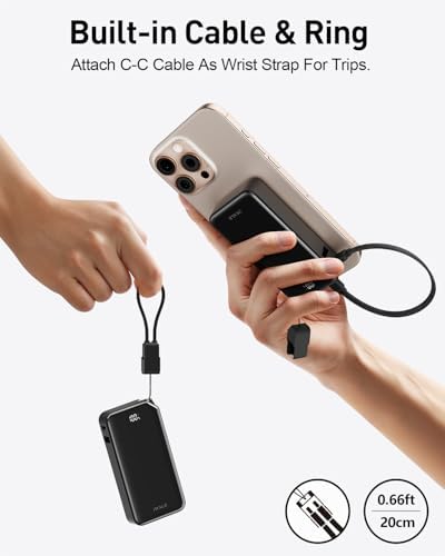 Ultra-Compact 10,000 m Ah i WALK Power Bank – 30 W PD Fast Charging with USB-C Ports & Built-in Stand for i Phone 16/15 Pro Max, Samsung S25/S24 Series – Essential Travel Battery Pack for On-the-Go Charging