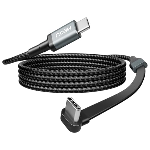 Revolutionize Your Charging Routine with 6 ft USB C to USB C Cable: 60 W Fast Charge, Durable Nylon Braided Design, 90-Degree Right Angle Connector for Enhanced Accessibility – Ideal for i Phone 16/15 Pro Max, Mac Book Pro, i Pad, Google Pixel, and Samsung Devices