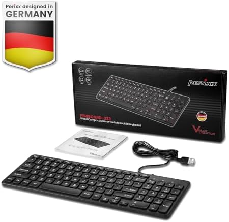 Transform Your Workspace with the Perixx PERIBOARD-215 B US Wired Keyboard – Ultra-Slim Design, Scissor Switch Keys for Silent Precision, Dual USB-A & USB-C Ports for Ultimate Connectivity, Detachable Cable for On-the-Go Convenience, Sleek Black Finish Perfect for Any Aesthetic, Compatible Across Multiple Operating Systems for Versatile Use – Elevate Your Typing Experience Today!