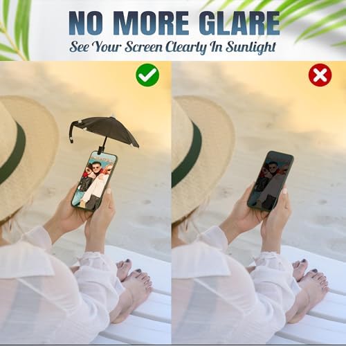 Smartphone Sunshade – Clip-On UV Protection Umbrella for Phones, Universal Fit Outdoor Accessory, Lightweight & Portable Sun Shield in Bright Yellow – Enhance Comfort & Visibility on Sunny Days