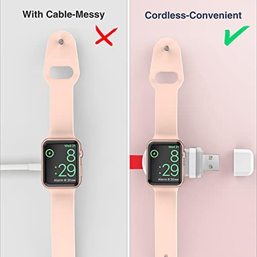 i.VALUX Dual Pack Portable Apple Watch Charger – Fast Wireless Magnetic Charging for All Series 1-10, SE, Nike & Ultra Models – Compact Travel-Friendly Design for Effortless Power on the Go