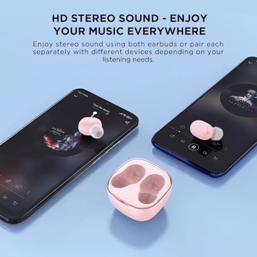 HTC Advanced Bluetooth 5.3 True Wireless Earbuds – Premium Noise Cancelling In-Ear Headphones with Touch Controls and Built-in Microphone, 22 Hours of Playtime, Waterproof Design – Stylish Black Finish for Android & i OS Compatibility