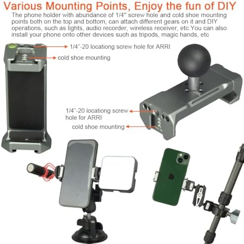 1 Inch/25mm Ball Mount Phone Holder Compatible with RAM mounts B Size Double Socket Arm for Car Bike Motorcycle Phone Mount with 1″ Ball – Enhanced Compatibility and Speed