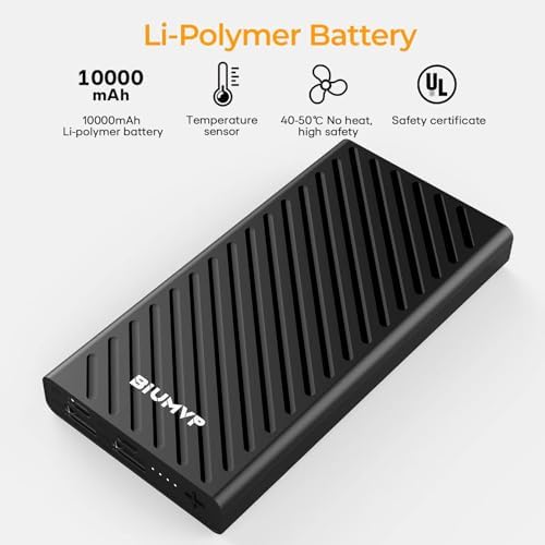 High-Capacity Heated Vest Battery Pack – 10,000 m Ah Portable Power Bank for Heated Clothing – Rapid 5 V 2 A Charging with Versatile Compatibility for Jackets, Pants, and More – Lightweight, Durable Design for Outdoor Enthusiasts