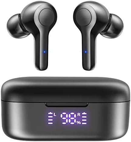 Elevate Your Sound with MOZOTER Bluetooth 5.3 Wireless Earbuds – Deep Bass & Crystal Clear Calls, 4-Microphone Noise Cancelling Technology, Lightweight Design for Ultimate Comfort, Wireless Charging Case – Perfect for i Phone and Android Users, Ideal for Workouts and Daily Adventures