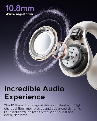 Elevate Your Sound Experience with truefree B1 Open-Ear Wireless Earbuds – Cutting-Edge Bluetooth 5.4 Technology, Immersive Spatial Audio, Ultra-Lightweight Clip-On Design, 25-Hour Long Battery Life with Quick Charge, Effortless Multipoint Connectivity for Smooth Device Switching, and Customizable Audio Settings via App for Personalized Listening Excellence. Perfect for Active Lifestyles, These Innovative Earbuds Combine Comfort and Awareness, Allowing You to Enjoy Music, Podcasts, and Calls While Staying Aware of Your Surroundings. Designed for Everyday Use, Whether at the Gym or on the Go, truefree B1 Offers Unmatched Sound Quality and Convenience, Transforming Your Audio Journey with Each Note.