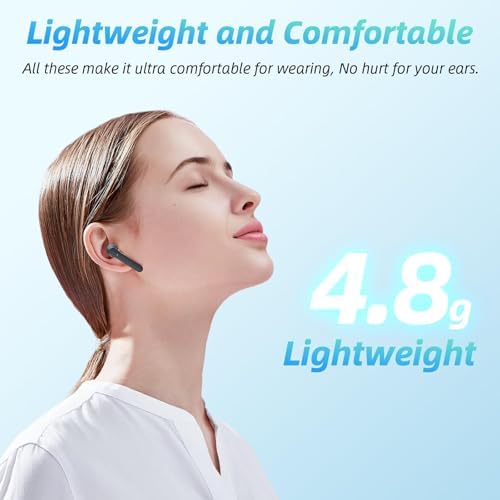 Unleash Your Sound with BEBEN Wireless Earbuds – 40-Hour Playtime & 8-Hour Continuous Playback, IPX6 Waterproof with Superior Stereo Audio, Ergonomic Fit, and Built-in Microphone for Seamless i OS & Android Compatibility – Ideal for Active Lifestyles and Sports Enthusiasts