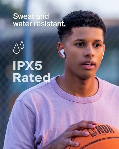 Belkin Sound Form Nano 2 Kids Bluetooth Earbuds – Safe Listening at 85 d B, 28-Hour Playtime, IPX5 Water-Resistant Design, Built-in Microphone for Clear Communication – Perfect for i Phone, i Pad, Galaxy – Stylish and Durable Pink Earbuds for Young Music Lovers