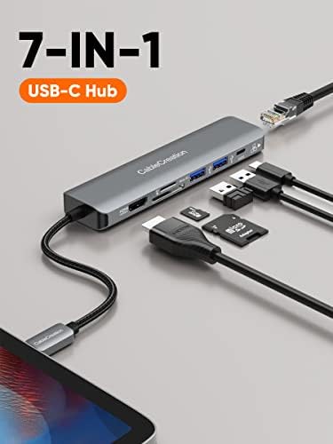 Unlock Ultimate Connectivity with the 7-in-1 USB C Hub 4 K 60 Hz | Cable Creation Multiport Adapter for Seamless 1 Gbps Ethernet, Stunning HDMI Display, Dual USB 3.0 Ports, 100 W PD Charging & SD/TF Card Support – Perfect for Mac Book Pro, i Pad Pro & Steam Deck Users!