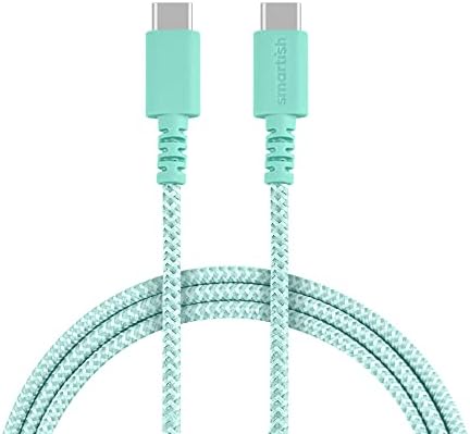 Smartish Crown Joule USB-C Charger – 6 ft Fast Charging Cable for i Phone 16 & 15 – 100 W Power Delivery – Nylon Fabric-Wrapped Cord for Android, Pixel, Galaxy, Mac Book Pro – Versatile Black Charging Solution for Instant Power-ups and Enhanced Durability