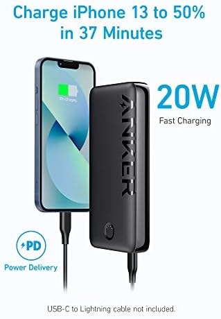Anker 20,000 m Ah Fast Charge Power Bank – Ultra-Fast 22.5 W Portable Charger with Dual USB-A and USB-C Ports, Ideal for i Phone 16/15/14/13/12, Samsung Galaxy, i Pad Pro, Air Pods & Apple Watch – Compact and Durable for On-the-Go Power Solutions