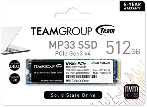 TEAMGROUP MP33 256 GB NVMe SSD – Ultra-Fast M.2 2280 Solid State Drive for Unmatched Performance Enhancement – Exceptional SLC Cache 3 D NAND TLC, PCIe Gen3 x4, Ideal for Gaming & Productivity – Experience Lightning Read Speeds Up to 1600 MB/s and Write Speeds Up to 1000 MB/s – Transform Your System with Unrivaled Efficiency & Reliability